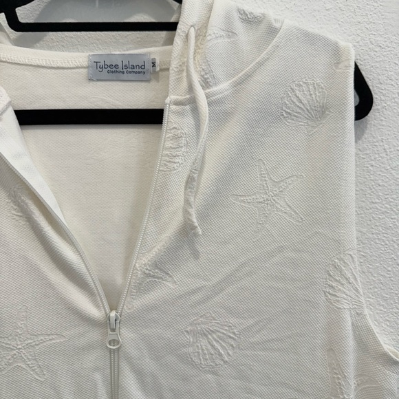 Tybee Island White Sleeveless Hooded Coverup size medium - Picture 2 of 2